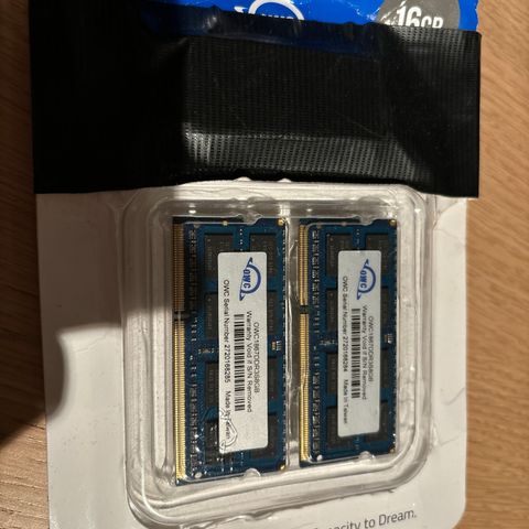 16 GB (2x8GB) 1867MHz DDR3 RAM til laptop