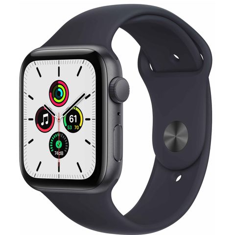 Apple Watch SE 44 mm GPS (stellargrå alu/midnatt sportsreim)