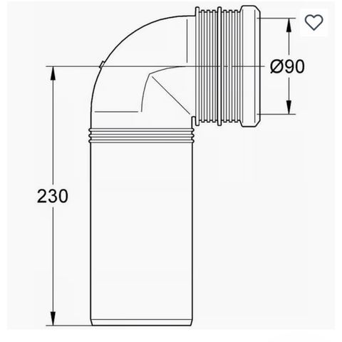 Grohe pp utløpsrør ø90 mm