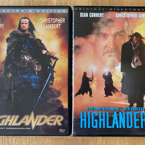 2 DVD FILMER MED HIGHLANDER 1 OG 2, SELGES SAMLET FOR 80,-.