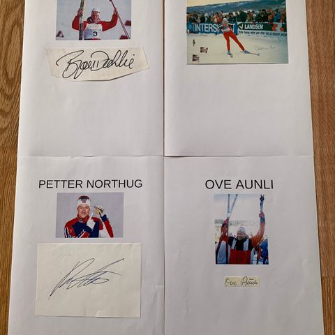 Autografer av 11 mannlige langrennsløpere selges