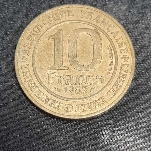 10 franc 1987 Frankrike, minnemynt 1000th Anniversary coronation of Hugh Capet