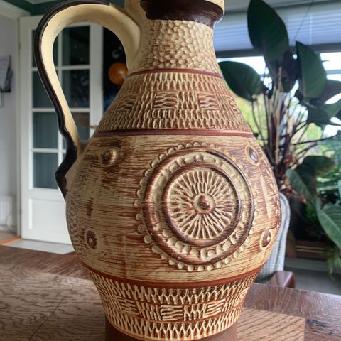 West Germany stor vase 36 cm høyde. Vintage.