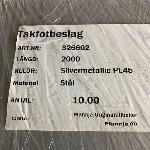 Takfotbeslag / forbordbeslag