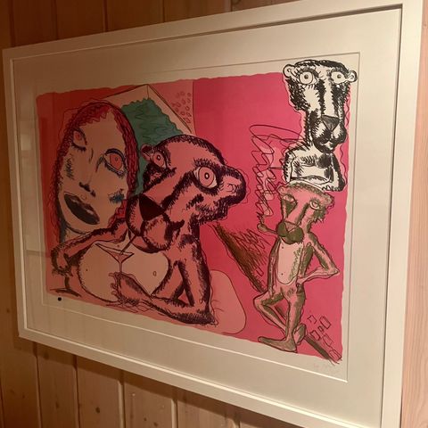 BJARNE MELGAARD Pink panther 2 / Rosa - Litografi