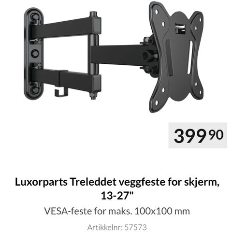 Veggfeste til skjerm