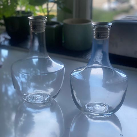 IKEA vintage karaffel i munnblåst glass m valgfri helletut