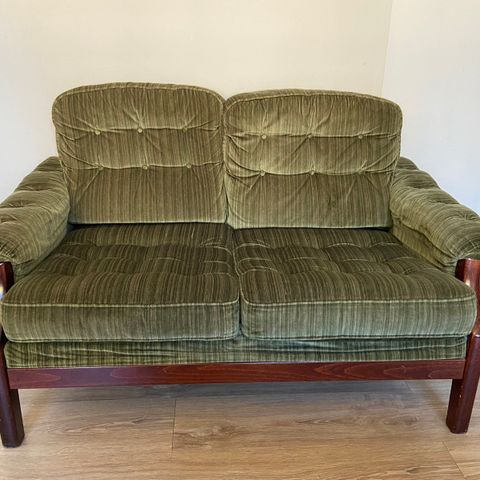 Vintage grønn sofa 2-seter