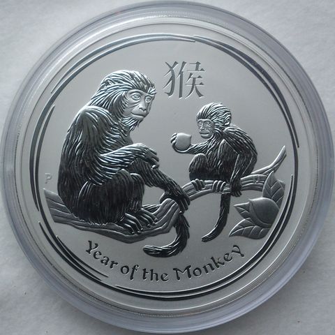 2016, Australia, Lunar, Year of the Monkey, 1 kg 999 Sølv.