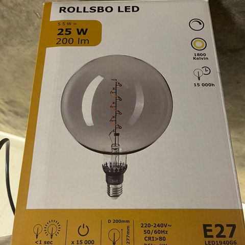 Taklampe IKEA rollsbo led