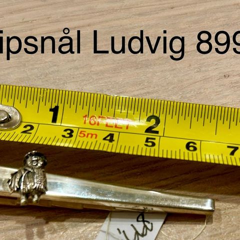 Flåklypa Ludvig slipsnål i sterling silver