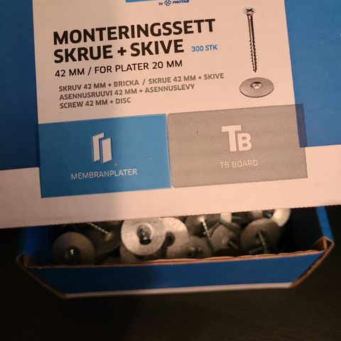 Monteringssett skruer+ skiver til Membran