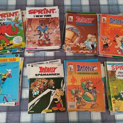 Albumer. Sprint. Lucky Luke. Asterix og mer