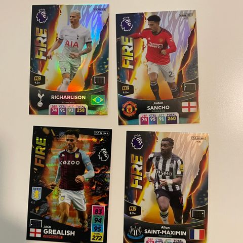 Panini Premier League FIRE fotballkort