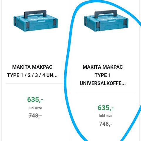 Makita MakPac TYPE 1, TYPE 2 universalkoffert