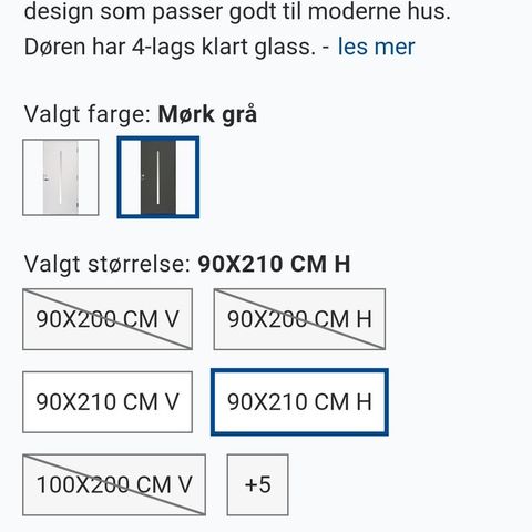 Harmonie Oslo mørk grå ytterdør