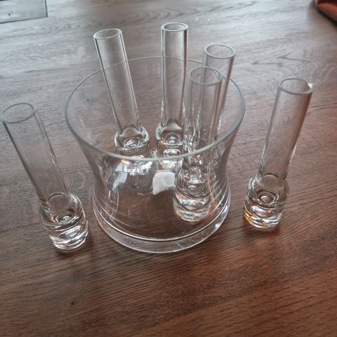 Shotglass med isbøtte.