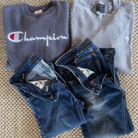 Nudie jeans, Champion, Abercrombie klespakke