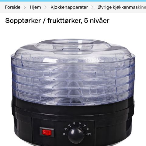 Dehydrator til salgs – nesten som ny!