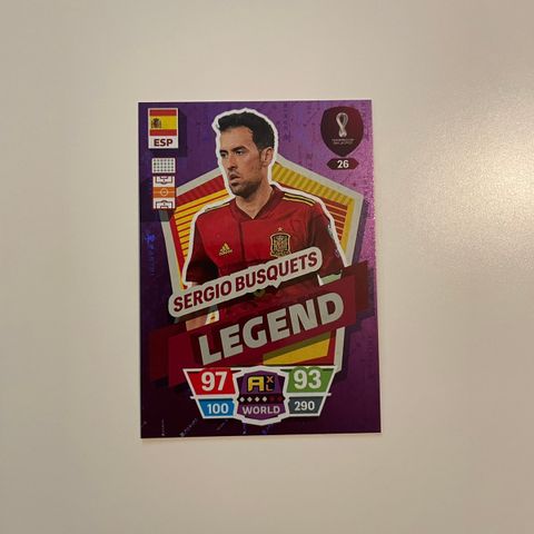 Panini World Cup 2022 Legend Sergio Busquets fotballkort