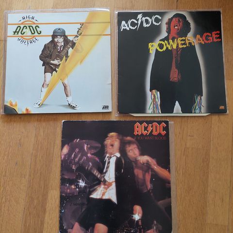 AC/DC på LP sjelden irsk pressing av Powerage