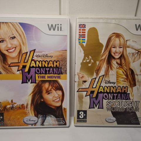 2 stk Hannah Montana Spill til Nintendo Wii - Komplett med Manual