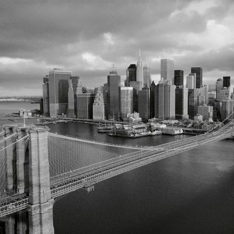 FOTOTAPET NEW YORK Brooklyn Bridge - 366 x 254 cm svart/hvit