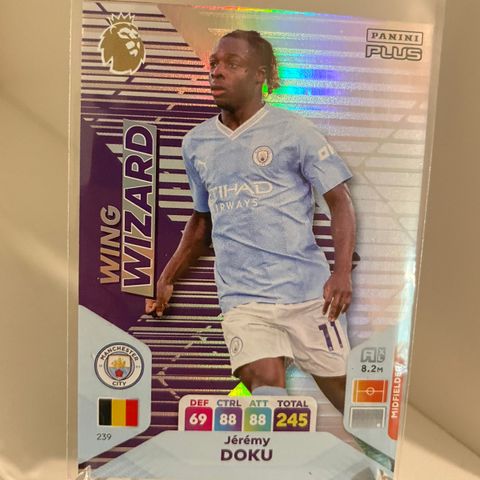 Jeremy Doku - Panini Premier League 2023/24 Wing Wizard fotballkort