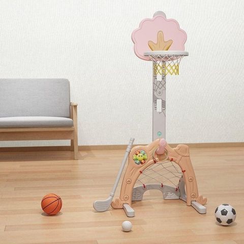 Eiketre basketball hoop set, 1 stk igjen i rosa