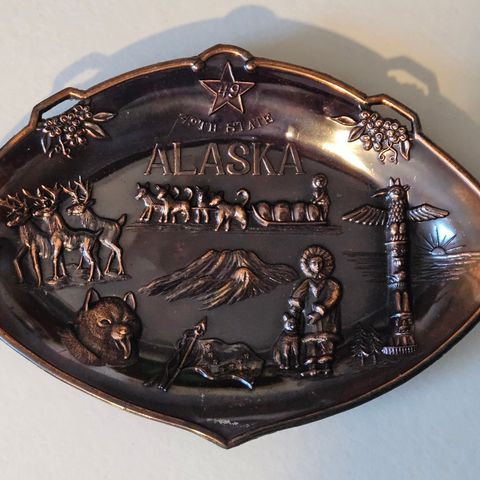 Vintage Alaska Kobberfat/Veggpynt