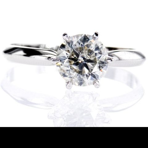 1 carat diamant hvittgull ring