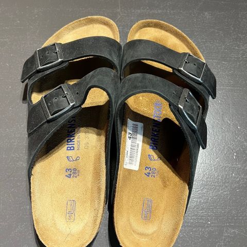 Birkenstock sorte tøfler str. 43