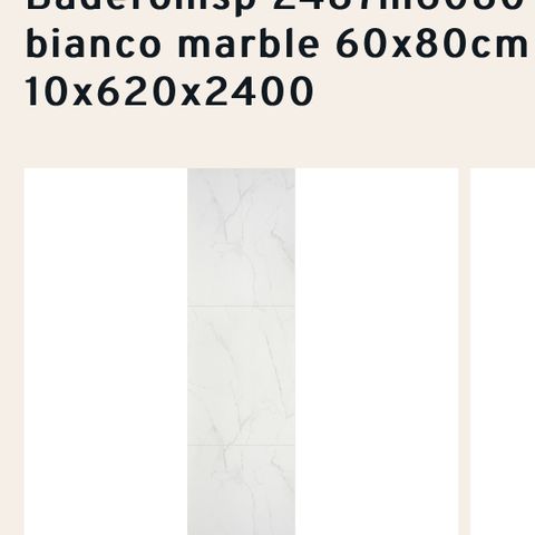 Baderomspanel Fibo Wall Panel 2487m6080 bianco marble