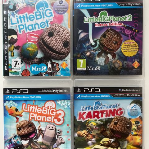 ps3 spill LITTLE BIG PLANET 1 / 2 / 3 / karting  barn