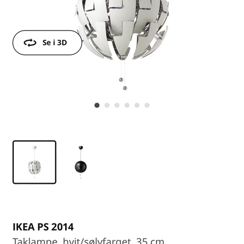 Dekorativ taklampe fra ikea