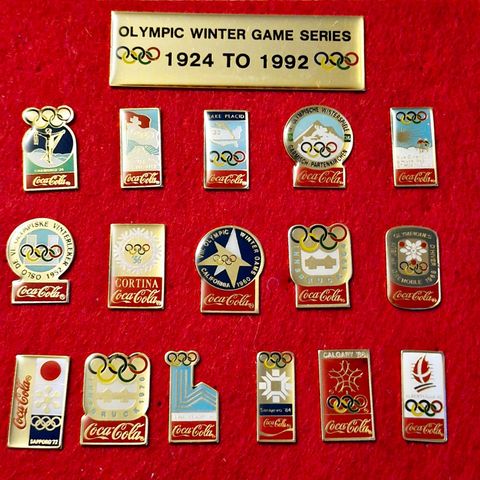 Pins: 16 Olympic Winther Games Coca-Cola