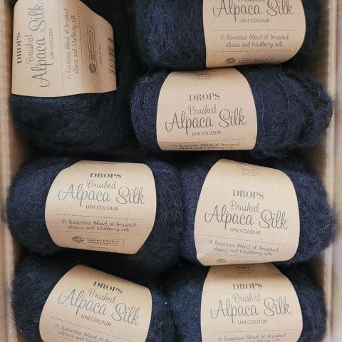 Brushed alpakka silk, svart