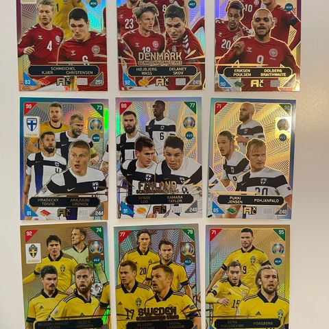 Panini Euro 2020 Scandinavian Stars fotballkort