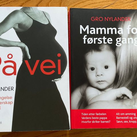 2 bøker av Gro Nylander: «På vei» og «Mamma for første gang»