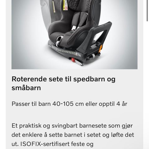 Roterende bilstol