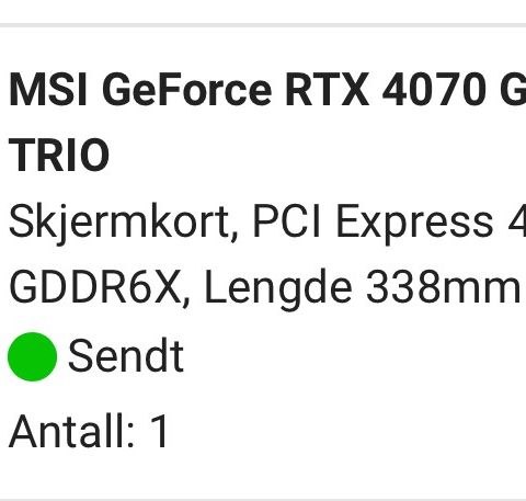 Rtx 4070 msi gaming X trio