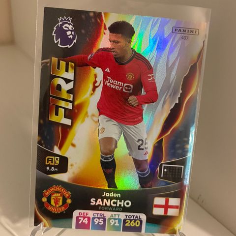 Jadon Sancho - Panini Premier League 2023/24 Fire fotballkort