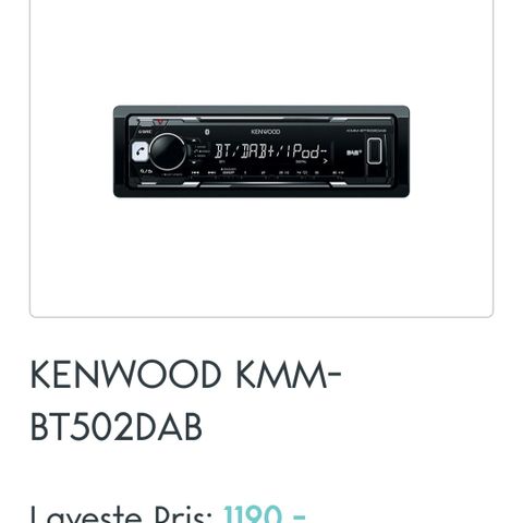 Kenwood KMM-BT502DAB DAB+, Bluetooth, USB, AUX