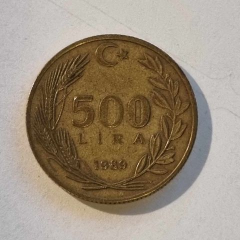 500 lire 1989 Tyrkia