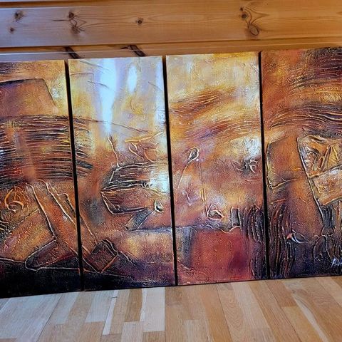 SUPERSALG PÅ 4-DELT MALERI, 4 x (30x77cm), KR. 1 299,- (Før kr.4 999,-)