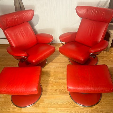 2 Stk. Stressless® Jezz (M) Classic lenestoler med krakk