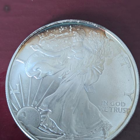 1$ Liberty 1oz fine silver. Colerized  2003