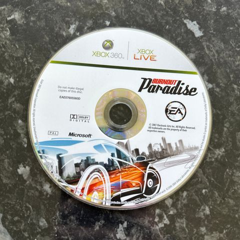 Burnout Paradise til Xbox 360 - kun disk