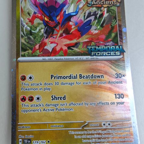 Pokemon kort - Koraidon med Temporal Forces stamped