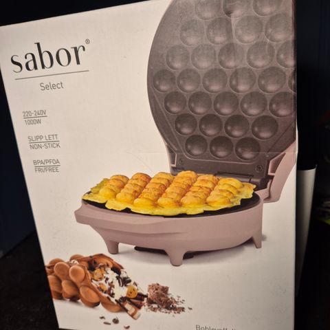 Sabor Select boblevaffeljern 1000W grå